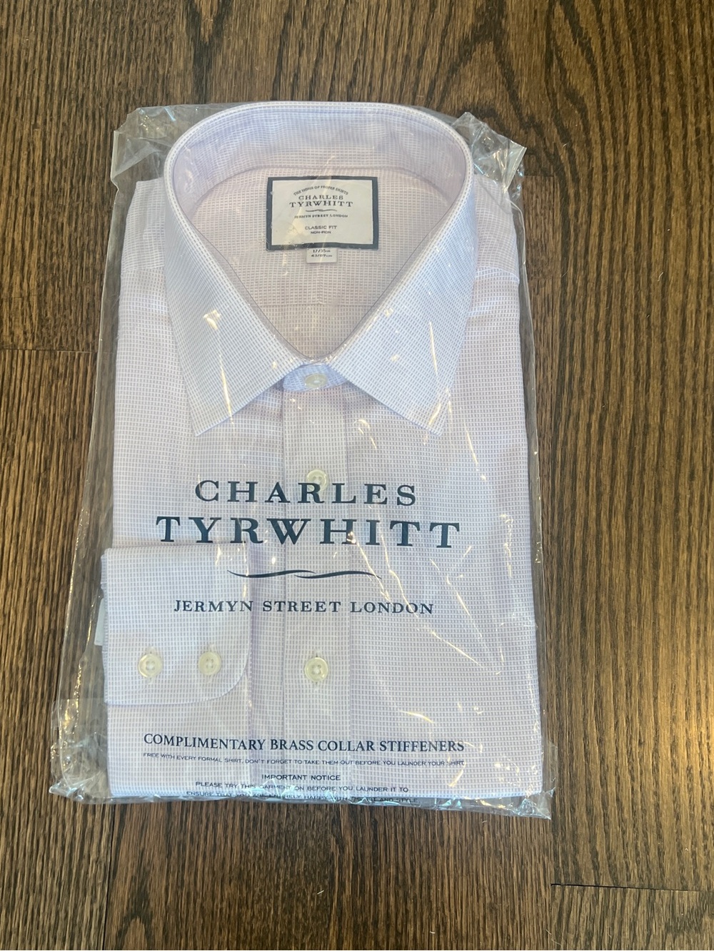 Charles Tyrwhitt Pale Lilac White Grid Pattern Dress Shirt